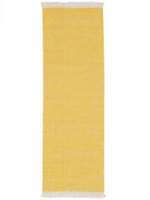 Diamond Wool 80X240 Malý Žlutá Jednobarevný Běhoun Vlněný Koberec Koberec 