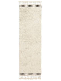  Dixon Koberec 80X250 Moderní Ruční Tkaní Běhoun Béžová/Bílý/Krém (Vlna, Indie)