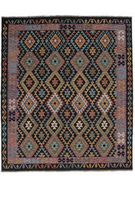  Kelim Afghán Old Style Koberec 248X290 Orientální Ruční Tkaní Černá/Bílý/Krém/Tmavě Hnědá (Vlna, Afghánistán)