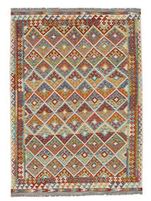 Kelim Afghán Old Style Koberec 213X299 Orientální Ruční Tkaní Hnědá/Zelená (Vlna, )