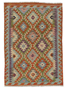  Kelim Afghán Old Style Koberec 100X143 Orientální Ruční Tkaní Tmavě Hnědá/Tmavě Zelený (Vlna, Afghánistán)